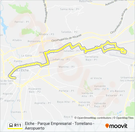 R11 Bus Line Map