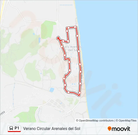 P1 Bus Line Map