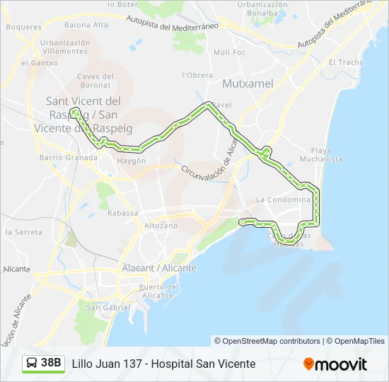 38B Bus Line Map