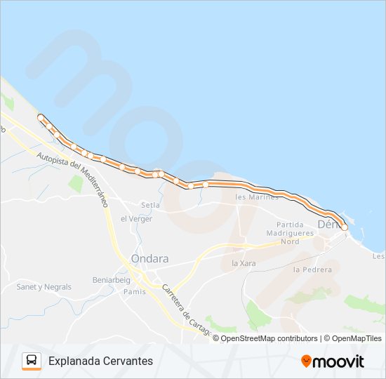 Mapa de COSTACALMA de autobús
