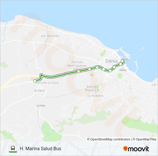 Mapa de HOSPITAL de autobús