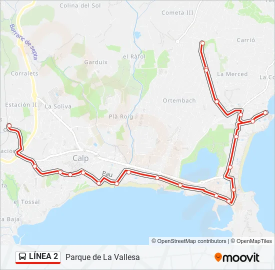LÍNEA 2 Bus Line Map
