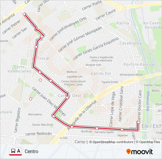 A bus Mapa de línia