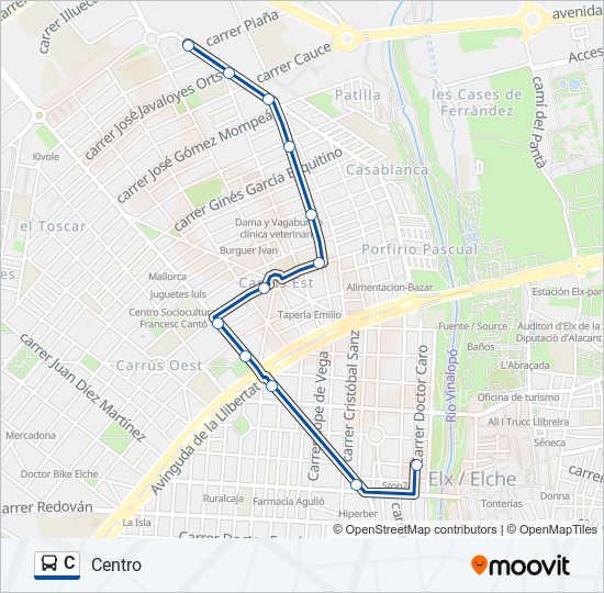 C bus Mapa de línia