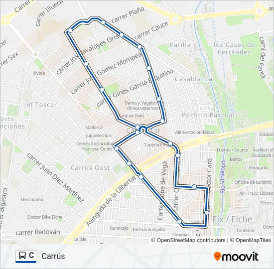 C Bus Line Map
