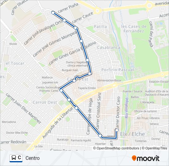 Mapa de C de autobús