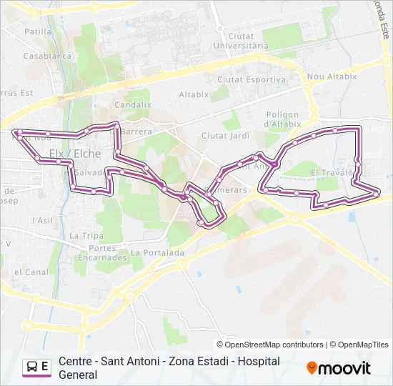 E Bus Line Map