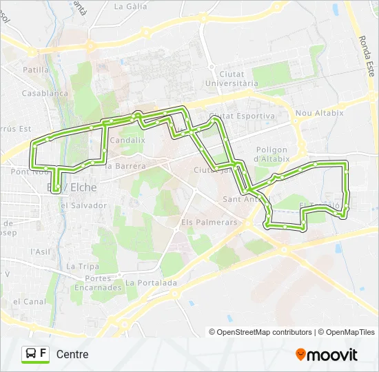 F Bus Line Map