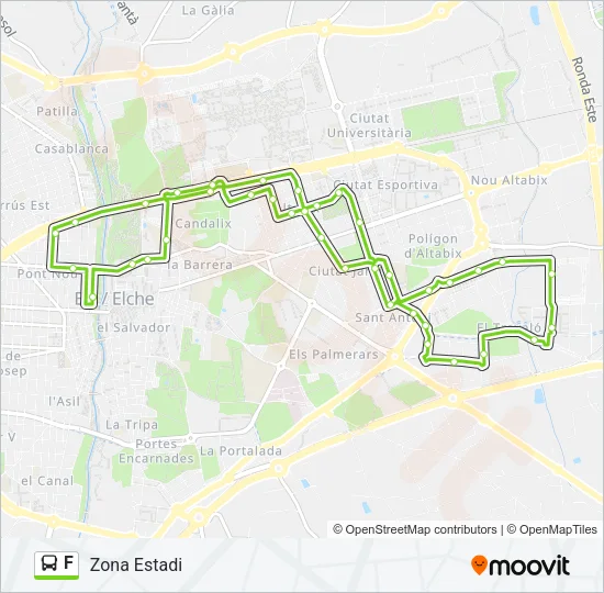 F Bus Line Map