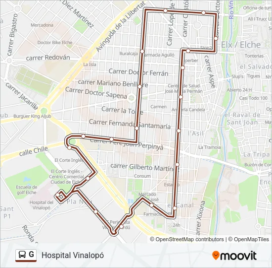 G Bus Line Map