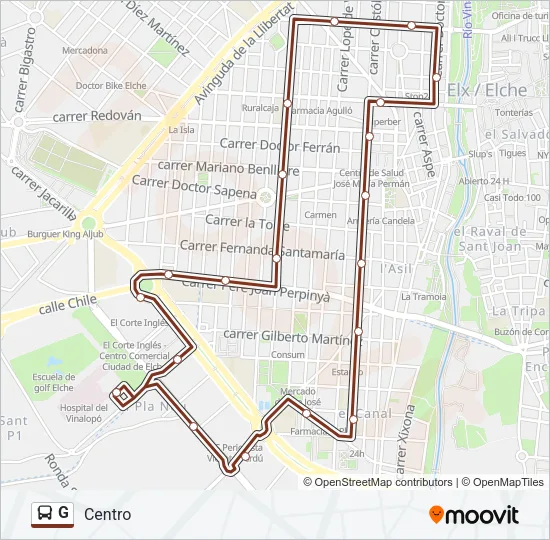 G Bus Line Map