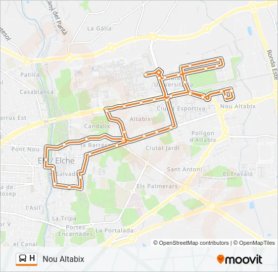 H Bus Line Map