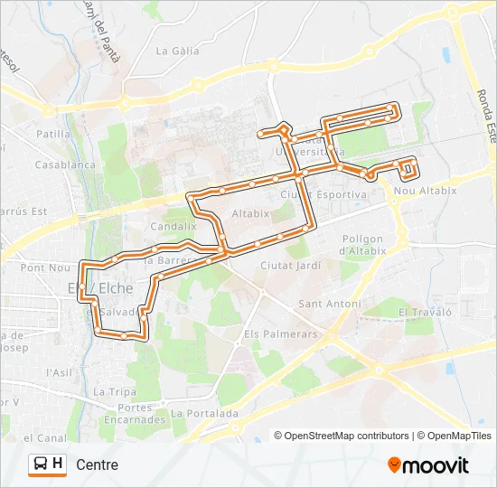 H Bus Line Map