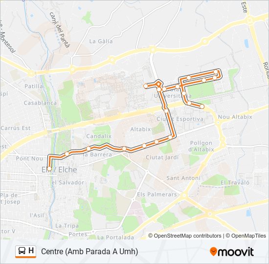 H bus Line Map