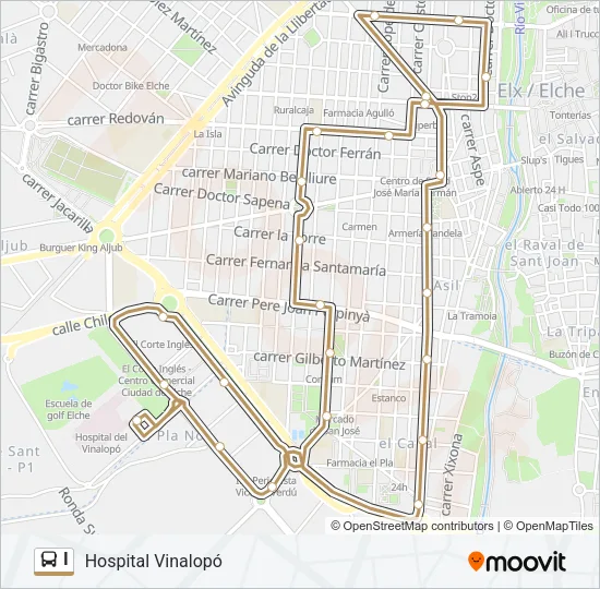I Bus Line Map