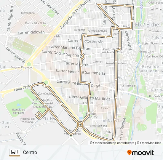 I Bus Line Map