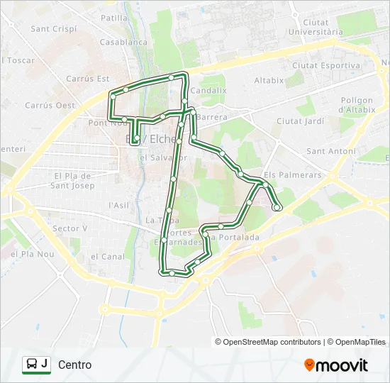 J Bus Line Map