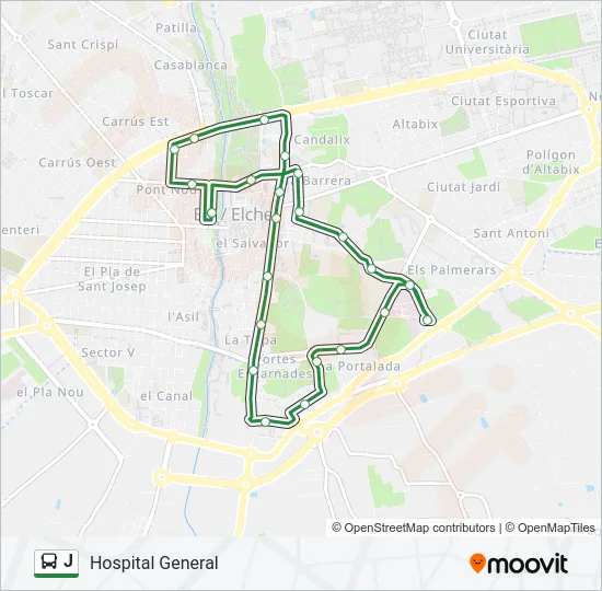 J Bus Line Map