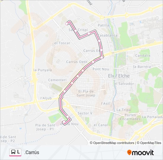 L bus Mapa de línia