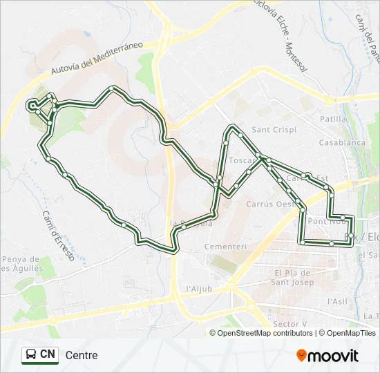 CN Bus Line Map