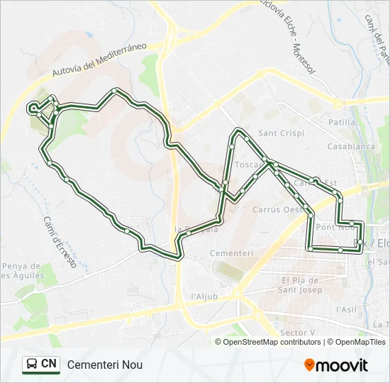 CN Bus Line Map