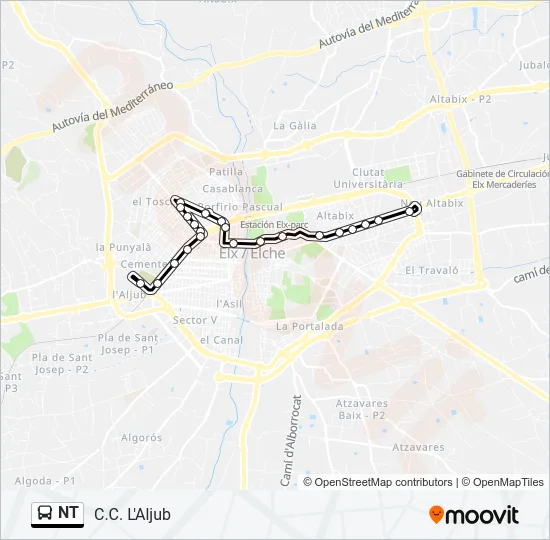 NT Bus Line Map