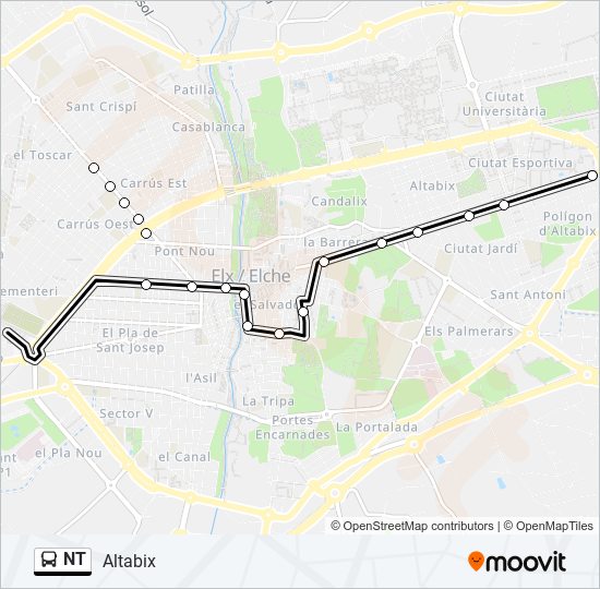 NT bus Mapa de línia