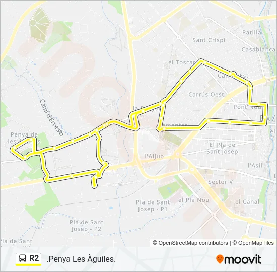R2 Bus Line Map