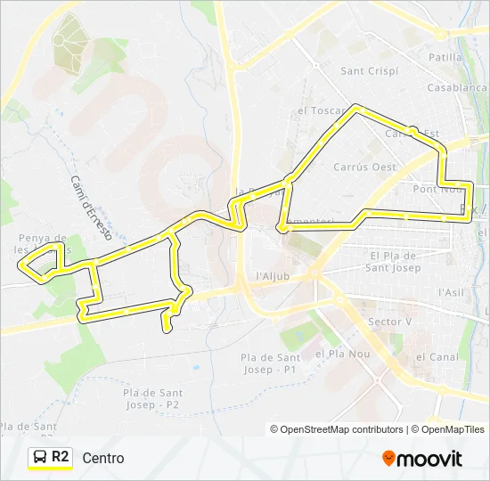R2 Bus Line Map