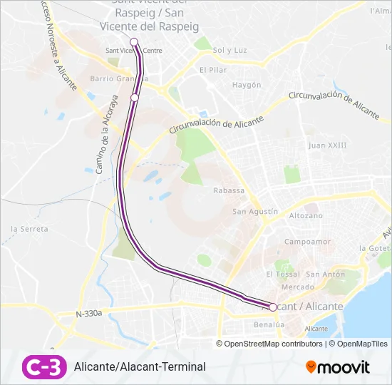 C3 Train Line Map