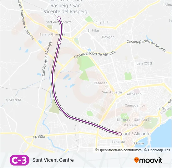 C3 Train Line Map