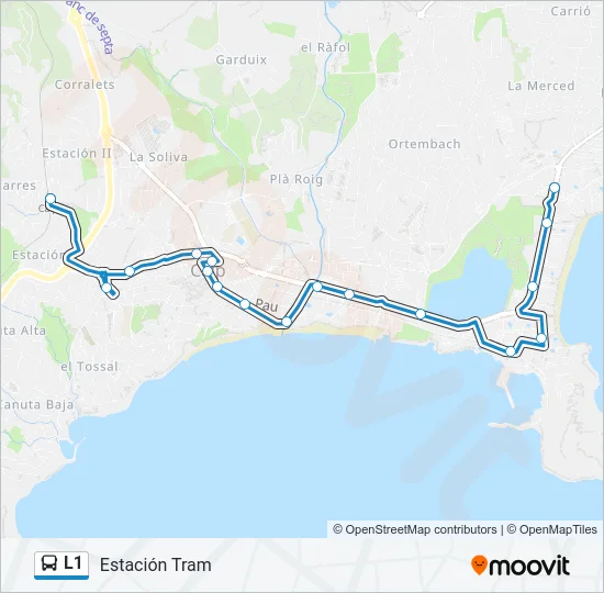 L1 Bus Line Map