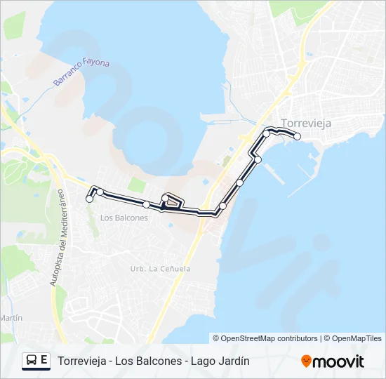E Bus Line Map