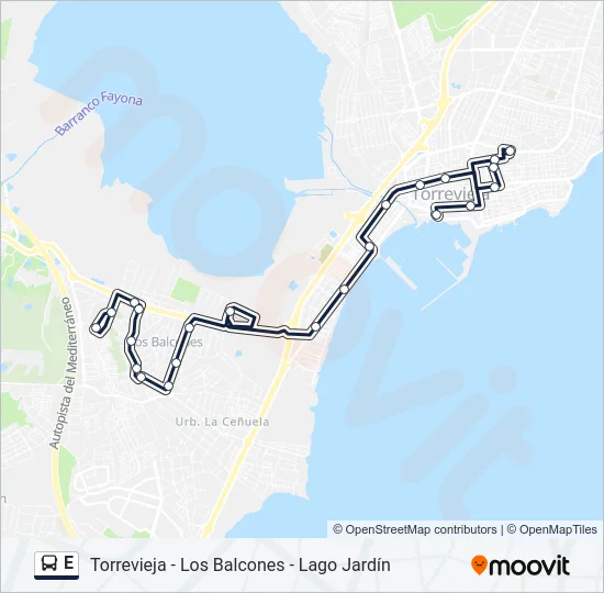 E Bus Line Map