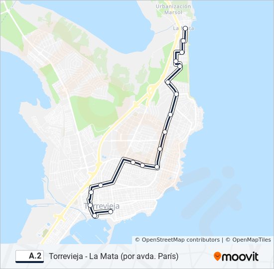 Mapa de A.2 de autobús