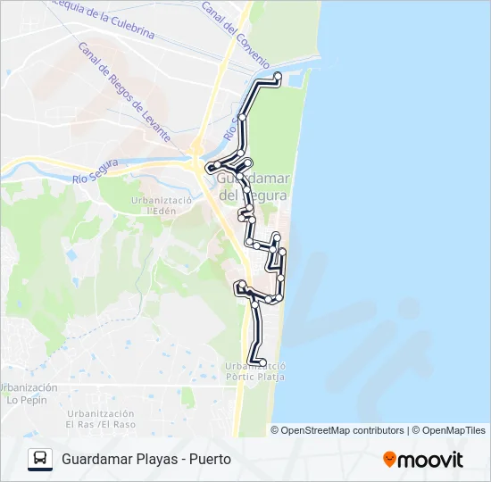 GUARDAMAR DEL SEGURA Bus Line Map