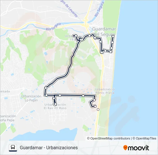 GUARDAMAR DEL SEGURA Bus Line Map