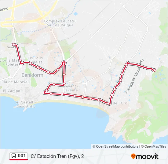 001 Bus Line Map