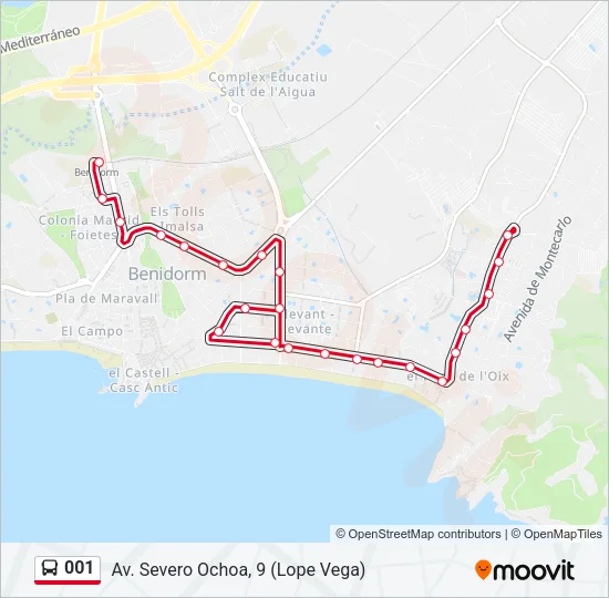 001 Bus Line Map