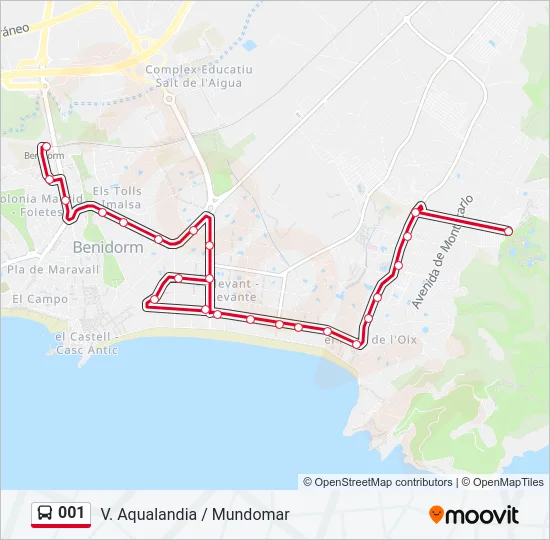 001 Bus Line Map