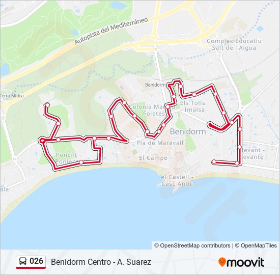 026 bus Mapa de línia