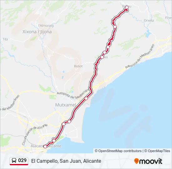029 Bus Line Map