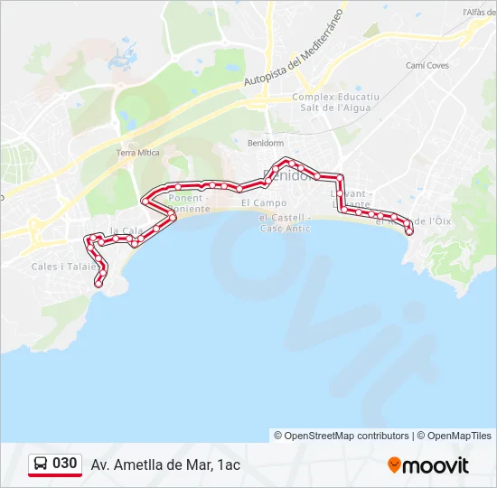 030 Bus Line Map