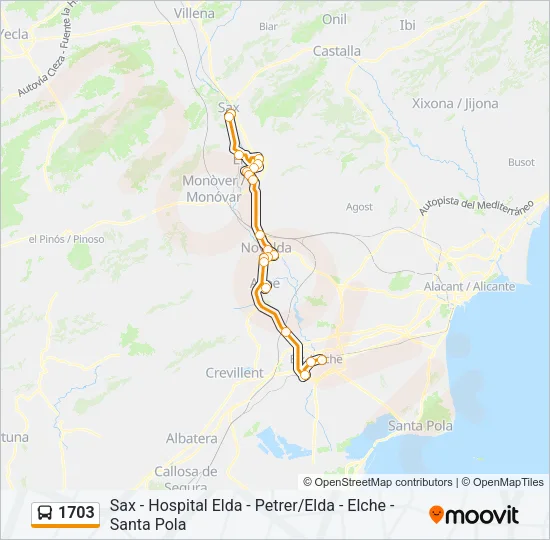 1703 Bus Line Map