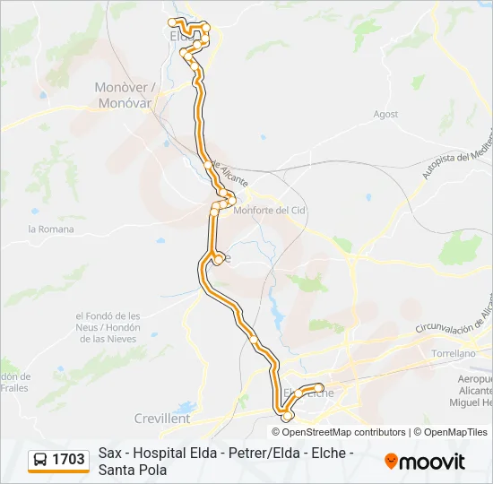 1703 Bus Line Map