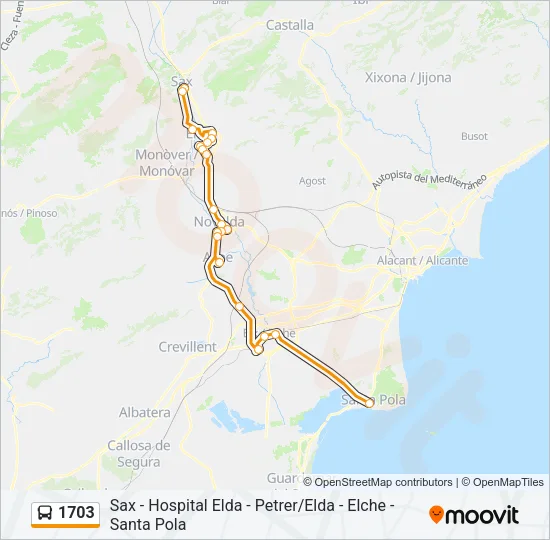 1703 Bus Line Map