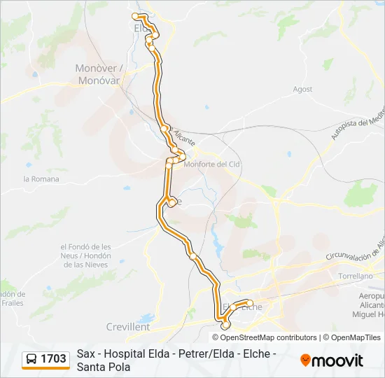 1703 Bus Line Map