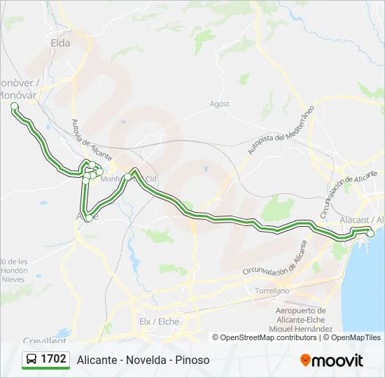 1702 Bus Line Map