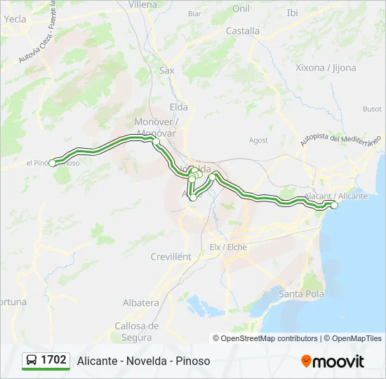 1702 Bus Line Map
