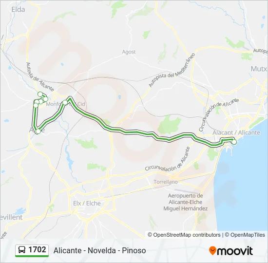 1702 Bus Line Map